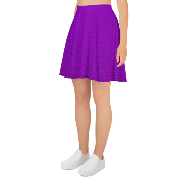 Purple Stripes Skater Skirt - Image 3