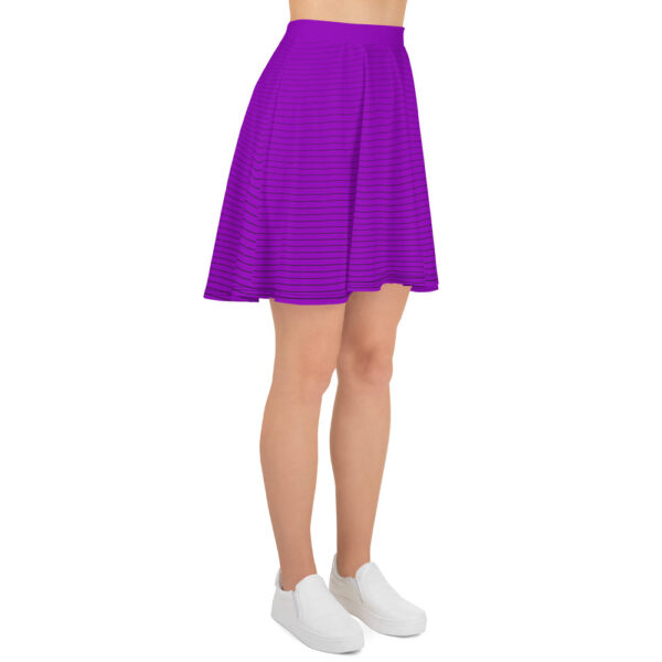 Purple Stripes Skater Skirt - Image 4