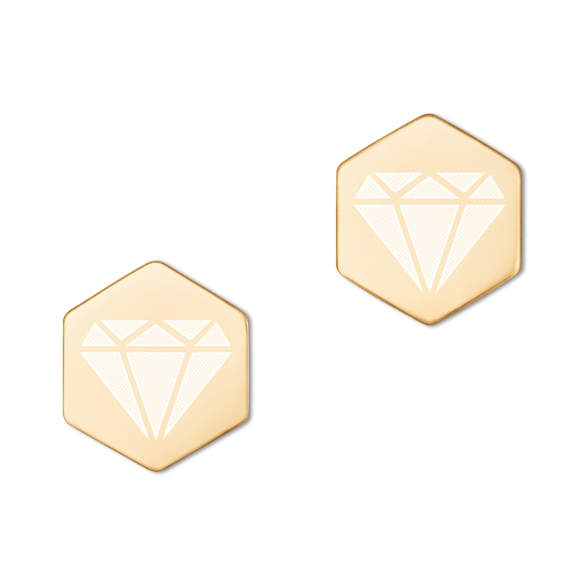 5HINee Diamond Sterling Silver Hexagon Stud Earrings 5HINee Diamond Sterling Silver Hexagon Stud Earrings